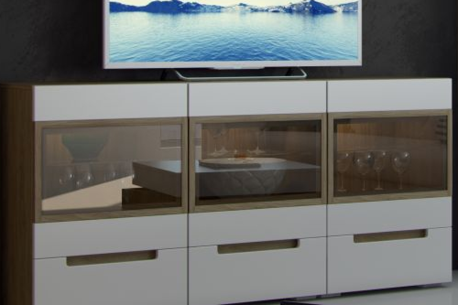 Шкафы-витрины - изображение №6 "Шкаф Анри с выкатным ящиком"  на www.Angstrem-mebel.ru